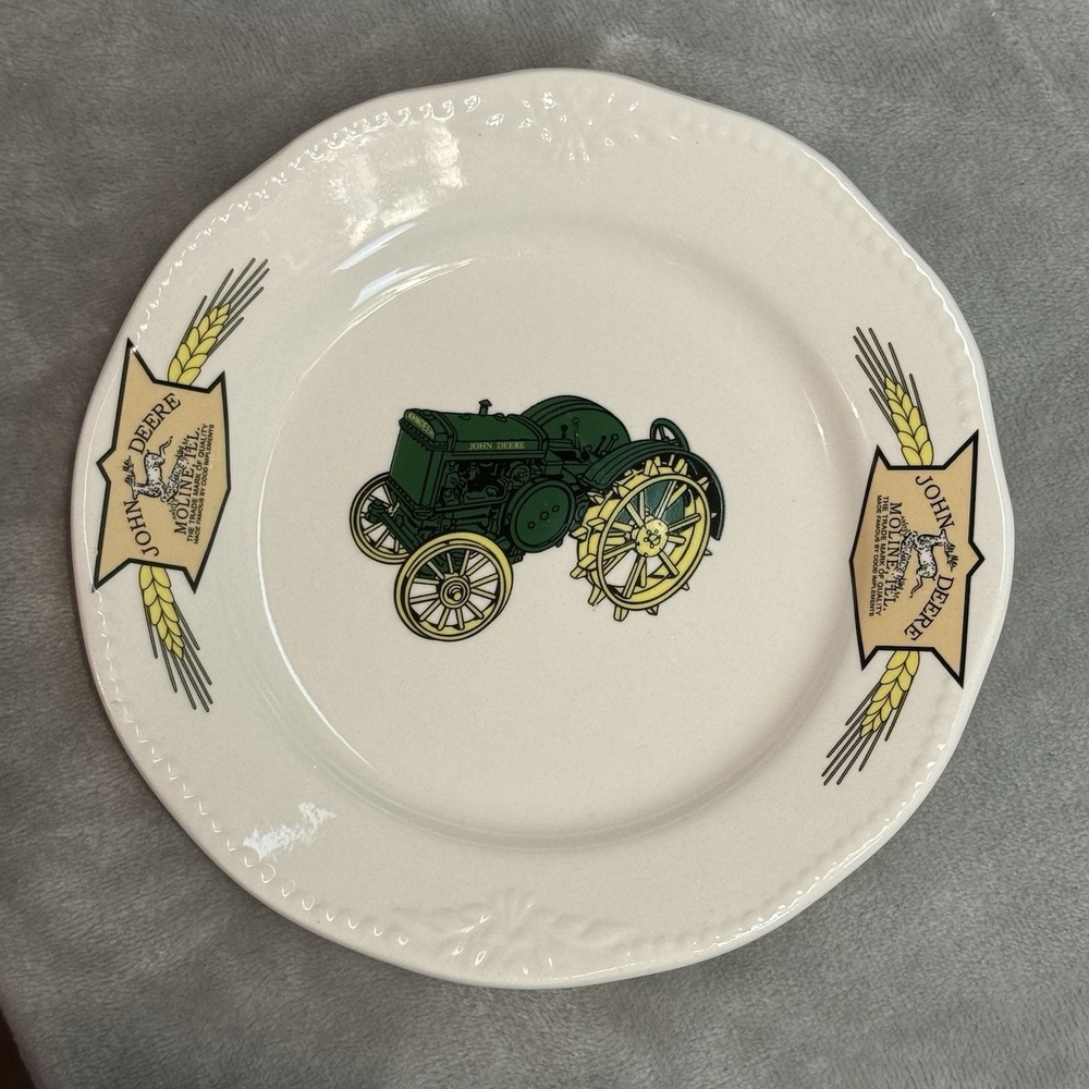 John Deere Set of 6 Plates 7.5" Salad Dessert Tractor Agriculture Gibson Moline